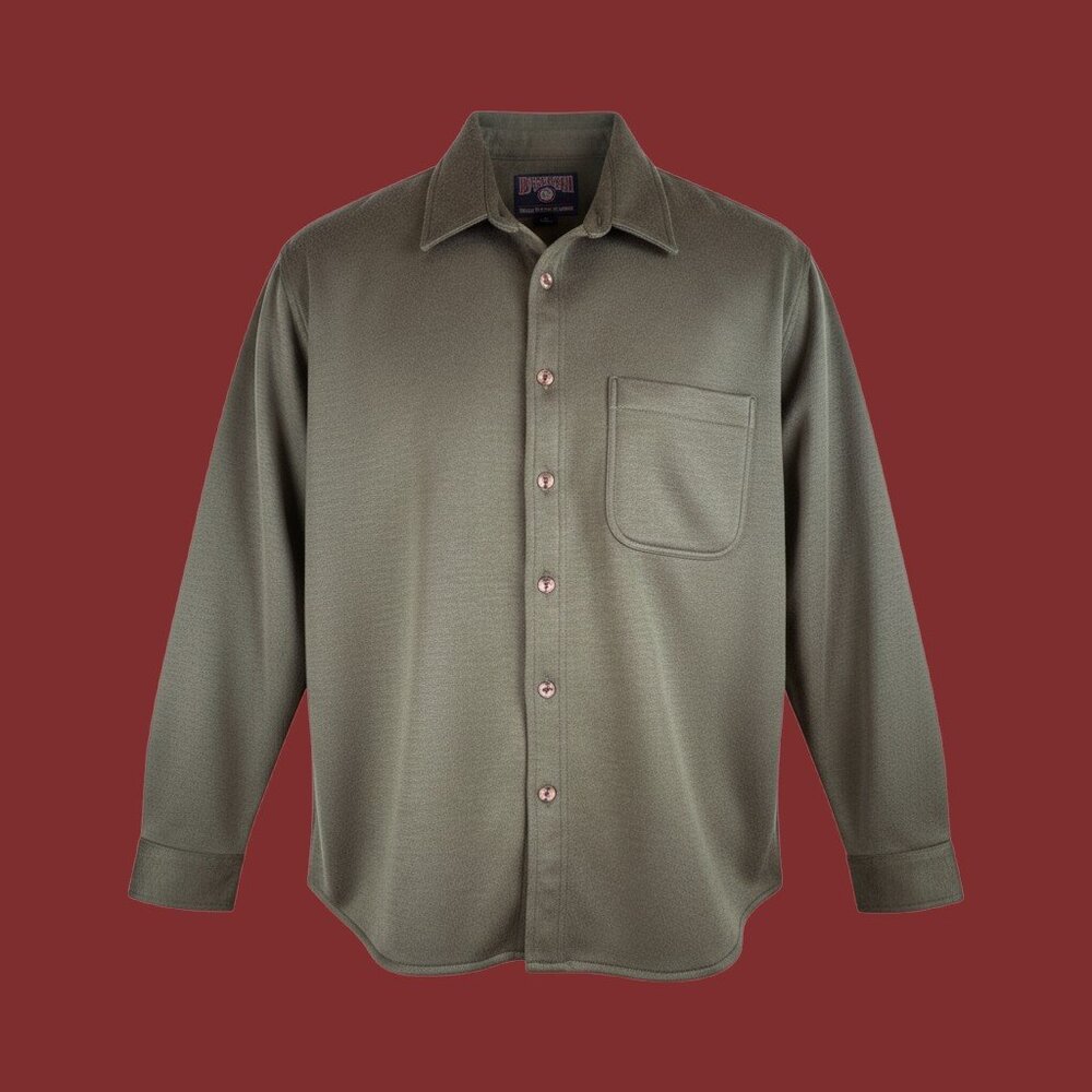 Duluth Trading Co. Fleece Shirt Jac 2XL Green Windproof Lined Button Front Work